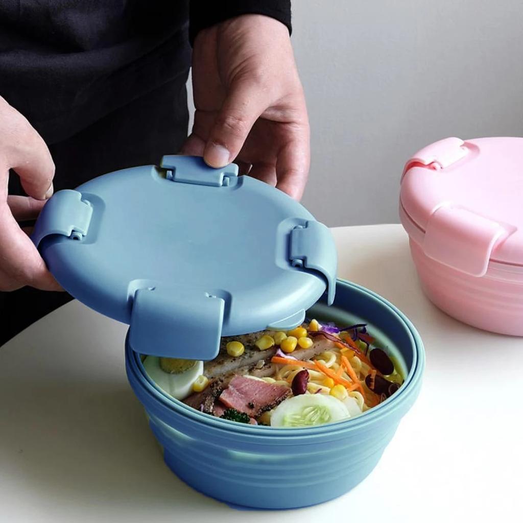 Boite de Conservation Alimentaire - SiliconeFoldingBox™ - Bleu Nordique - NAUMADE