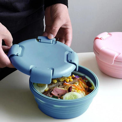 Boite de Conservation Alimentaire - SiliconeFoldingBox™ - Bleu Nordique - NAUMADE