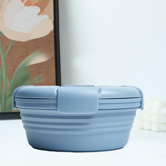 Boite de Conservation Alimentaire - SiliconeFoldingBox™ - Bleu Nordique - NAUMADE