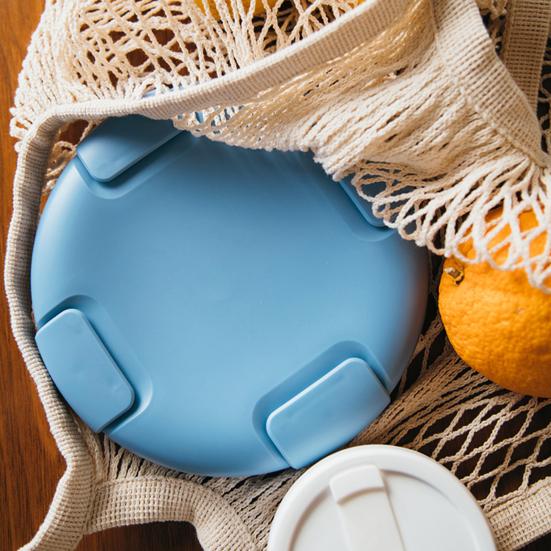 Boite de Conservation Alimentaire - SiliconeFoldingBox™ - Bleu Nordique - NAUMADE