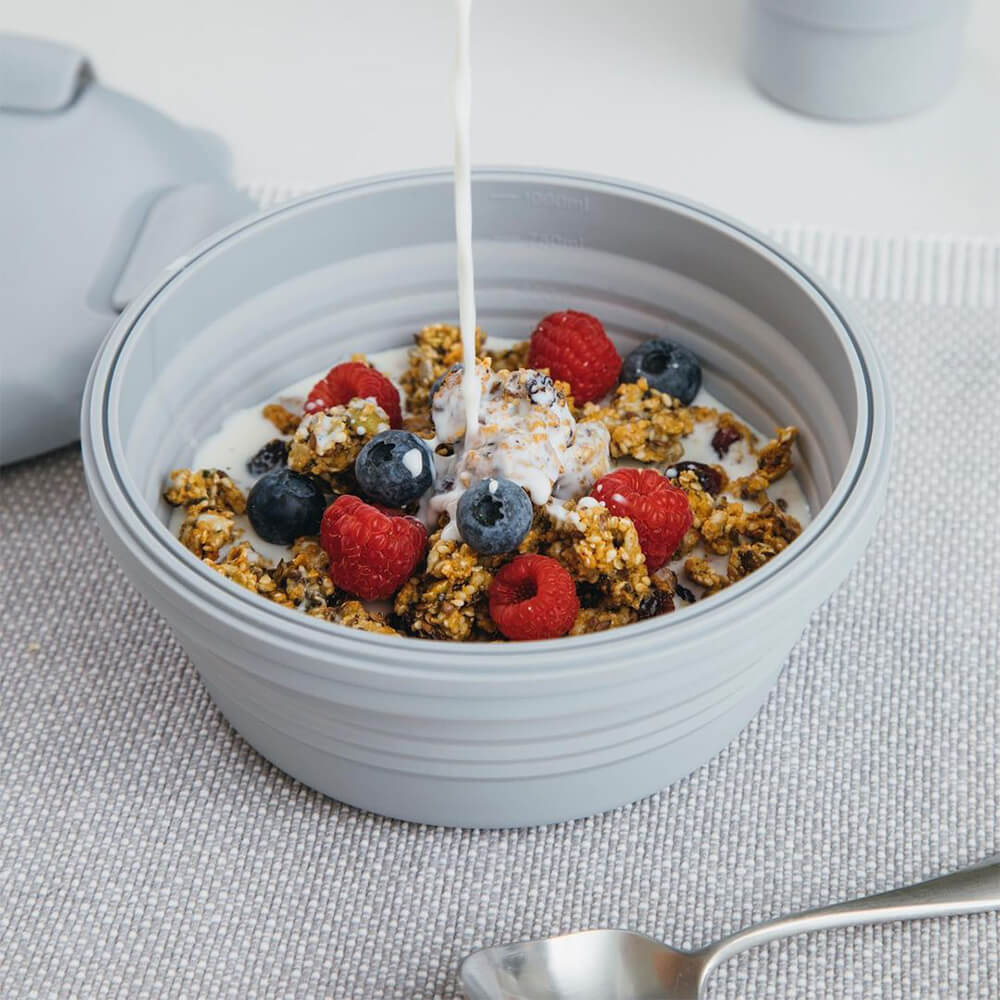 Boite de Conservation Alimentaire - SiliconeFoldingBox™ - Gris Nordique - NAUMADE