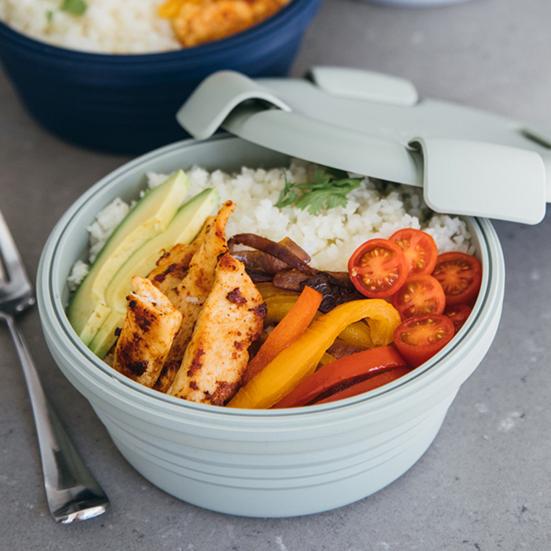 Boite de Conservation Alimentaire - SiliconeFoldingBox™ - Gris Nordique - NAUMADE