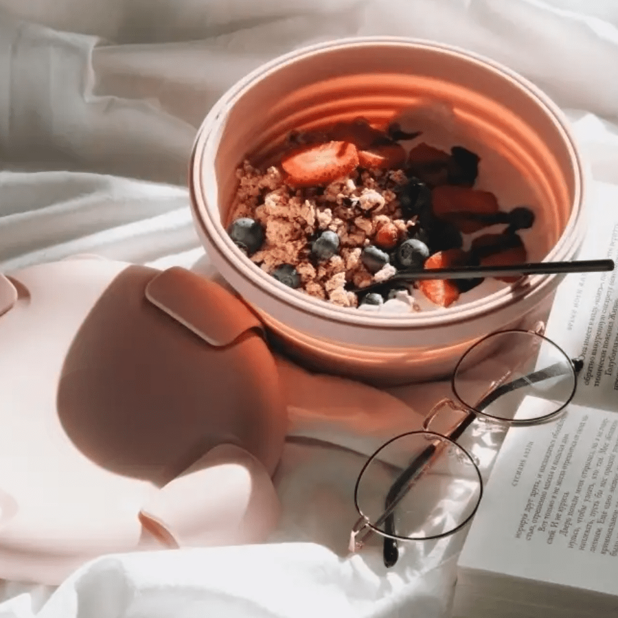 Boite de Conservation Alimentaire - SiliconeFoldingBox™ - Rose Nordique - NAUMADE
